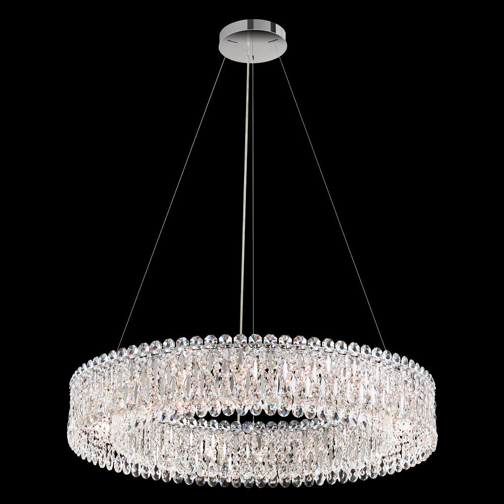 Sarella Pendant, 18-Light, Polished Stainless Steel, Clear Heritage Crystal, 36"W (RS8349N-401H 1J2U8M)