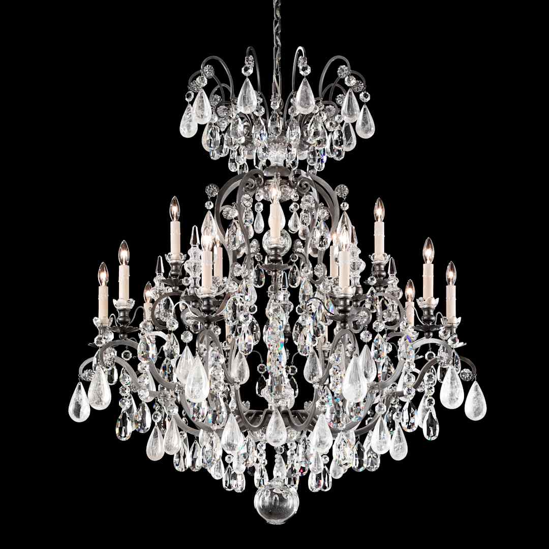 Renaissance 16 Light 38" Wide Crystal Chandelier with Clear Rock Crystals