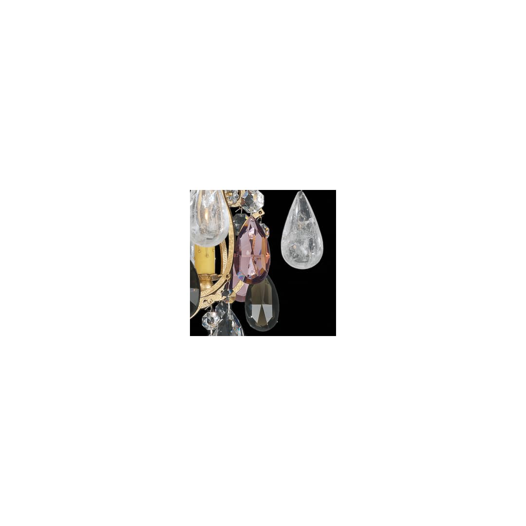 Renaissance 6 Light 20" Wide Semi-Flush Ceiling Fixture with Amethyst and Black Diamond Swarovski Rock Crystals