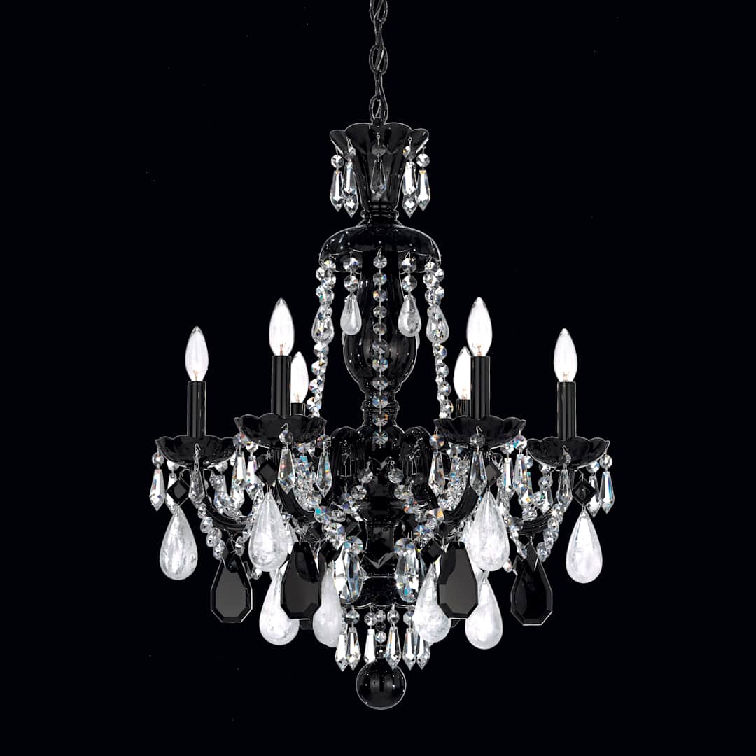 Hamilton 6 Light 22" Wide Crystal Chandelier with Amethyst Rock Crystals