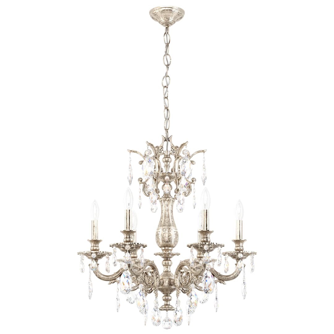 Milano 6 Light 24" Wide Crystal Chandelier with Clear Optic Crystals