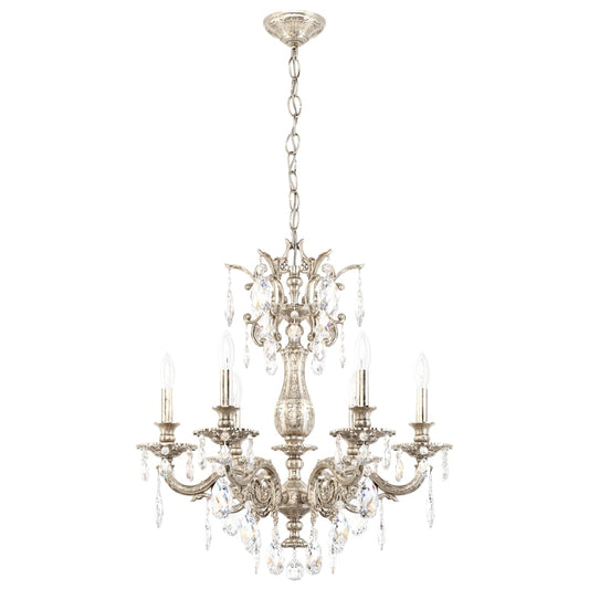 Milano 6 Light 24" Wide Crystal Chandelier with Clear Optic Crystals