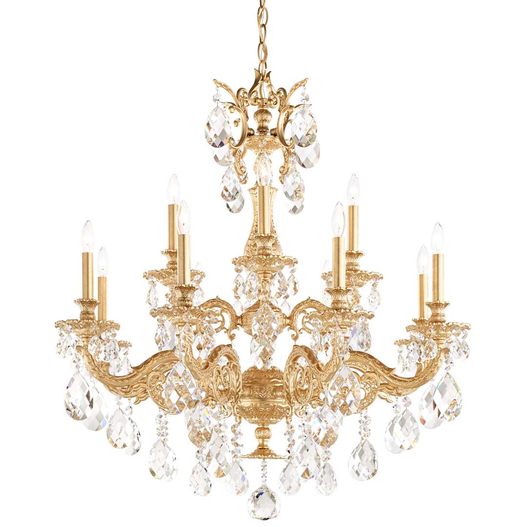 Milano 12 Light 33" Wide Crystal Chandelier with Clear Optic Crystals