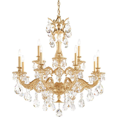 Milano 12 Light 33" Wide Crystal Chandelier with Clear Optic Crystals