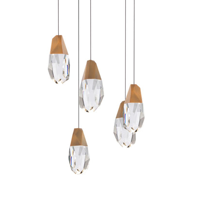 Martini Five Light 17" Wide LED Clear Optic Crystal Pendant