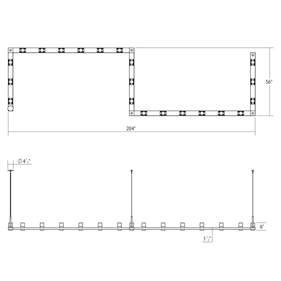 Intervals 21 Light 204" Wide LED Pillar Candle Chandelier