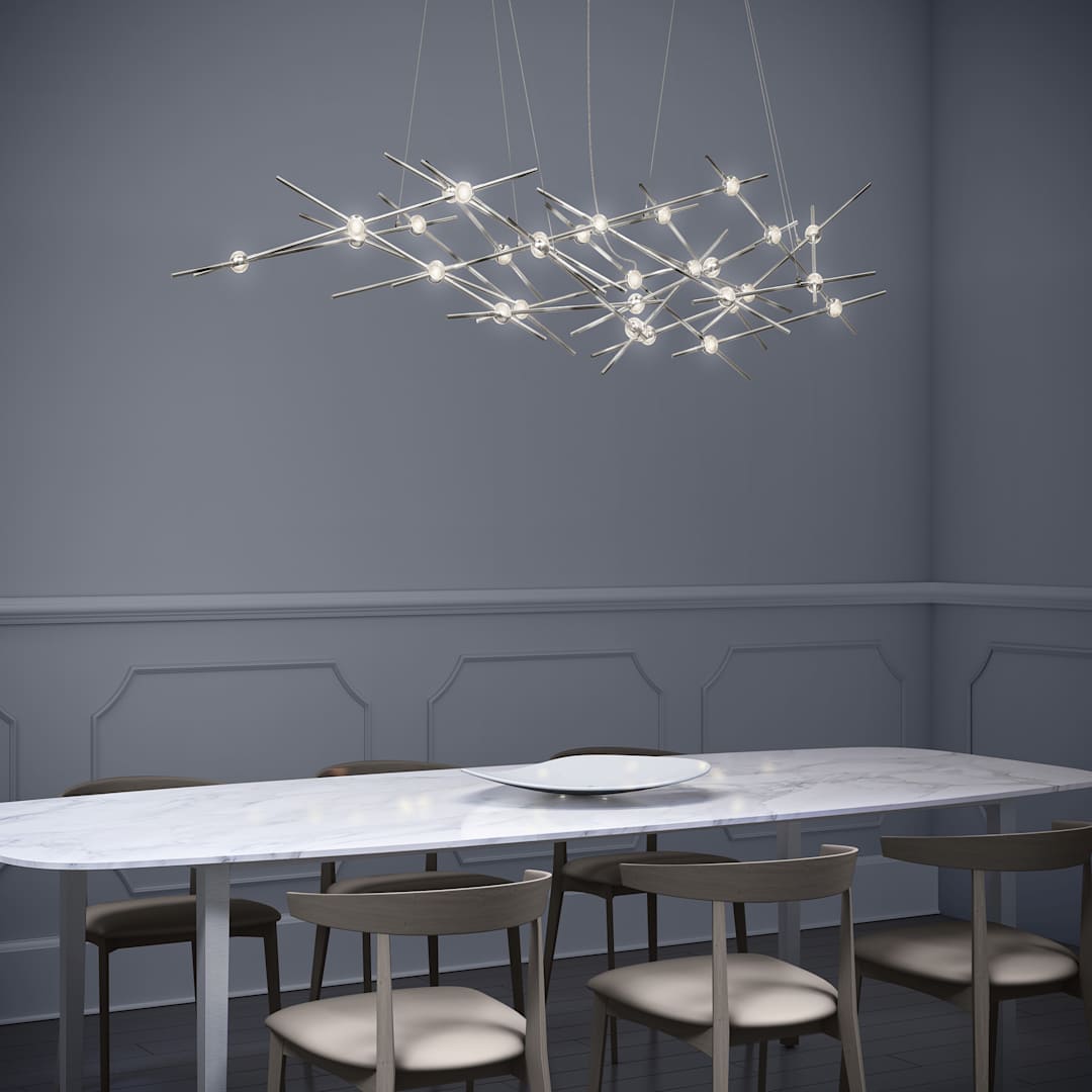 Constellation Ursa Minor 25 Light 55" Wide LED Abstract Chandelier with Clear Acrylic Shades