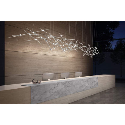 Constellation Ursa Minor 25 Light 55" Wide LED Abstract Chandelier with Clear Acrylic Shades