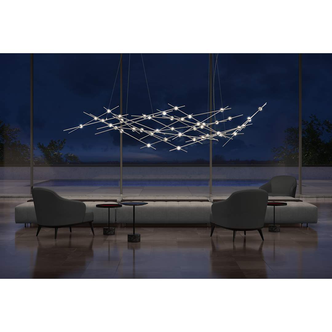 Constellation Ursa Major 44 Light 93" Wide LED Abstract Chandelier with Clear Acrylic Shades