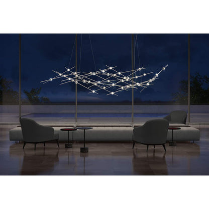 Constellation Ursa Major 44 Light 93" Wide LED Abstract Chandelier with Clear Acrylic Shades