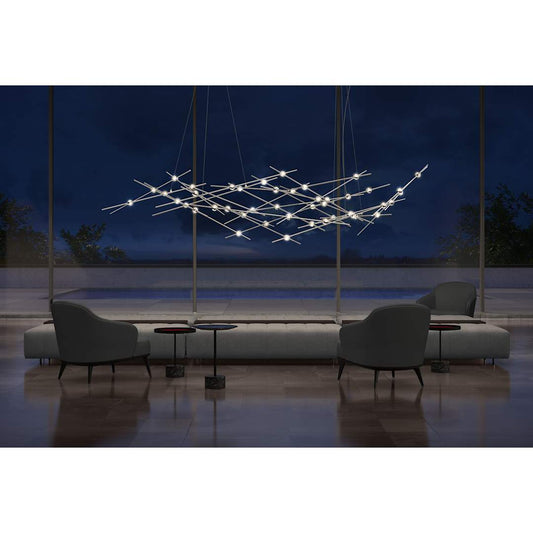 Constellation Ursa Major 44 Light 93" Wide LED Abstract Chandelier with Clear Acrylic Shades