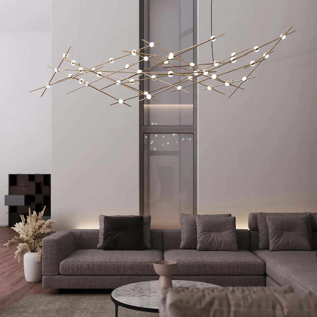 Constellation Ursa Major 44 Light 93" Wide LED Abstract Chandelier with Clear Acrylic Shades