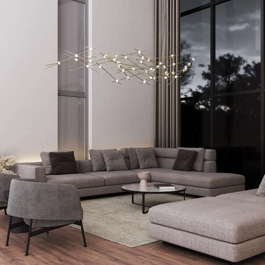 Constellation Ursa Major 44 Light 93" Wide LED Abstract Chandelier with White Acrylic Shades