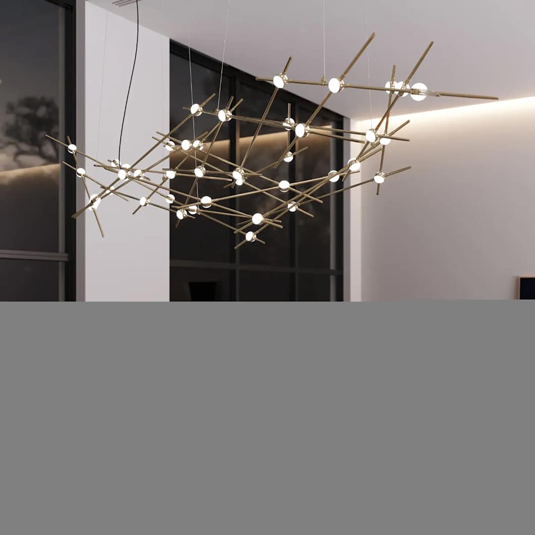 Constellation Ursa Major 44 Light 93" Wide LED Abstract Chandelier with White Acrylic Shades