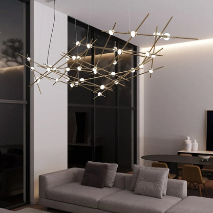 Constellation Ursa Major 44 Light 93" Wide LED Abstract Chandelier with White Acrylic Shades