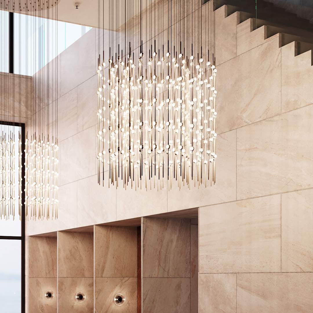 Constellation Centaurus Cylinder 3 Light 48" Wide LED Abstract Chandelier