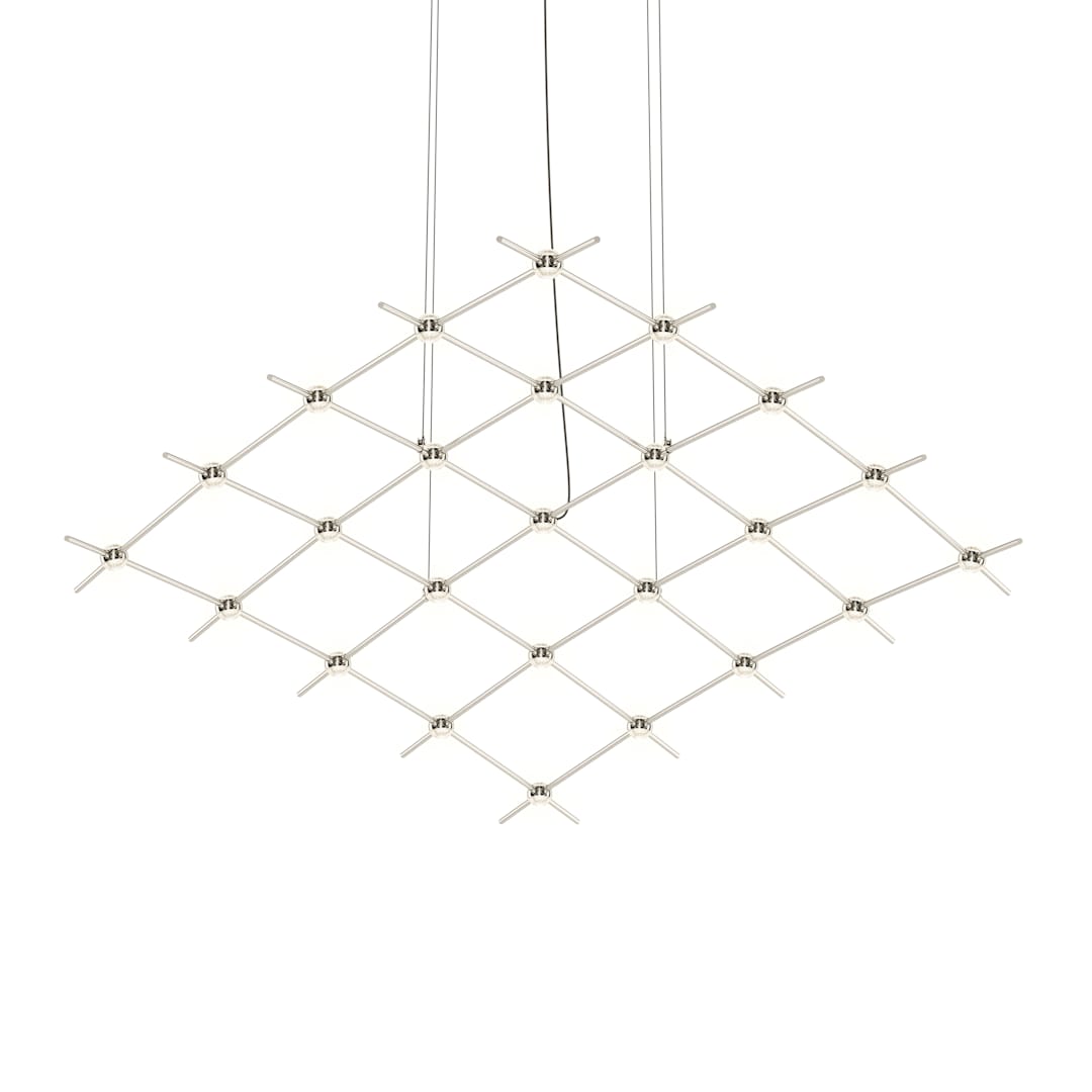 Constellation Aquarius Medius 25 Light 122" Wide LED Chandelier with Faceted Acrylic Shades