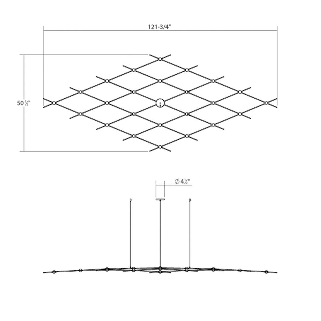 Constellation Aquarius Medius 25 Light 122" Wide LED Chandelier with Faceted Acrylic Shades