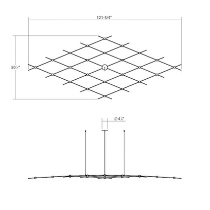 Constellation Aquarius Medius 25 Light 122" Wide LED Chandelier with Faceted Acrylic Shades