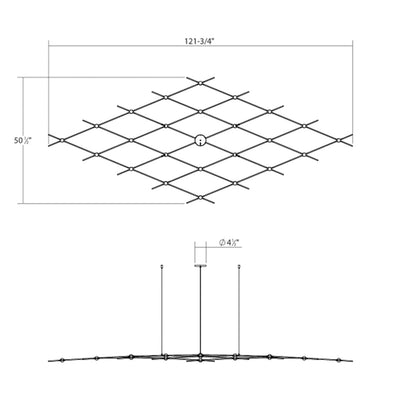 Constellation Aquarius Medius 25 Light 122" Wide LED Chandelier with Optical Acrylic Shades