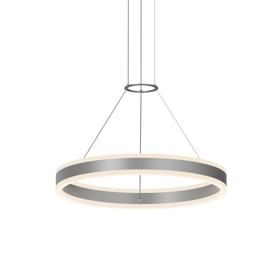 Double Corona 24" Wide Integrated LED Ring Chandelier with Acrylic Shades