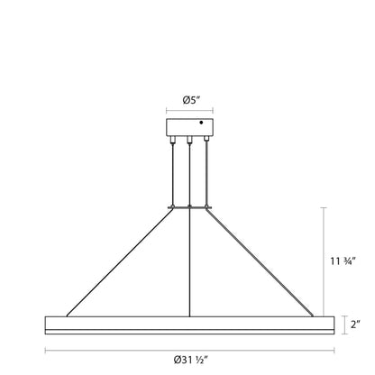 Corona 32" Wide LED Ring Chandelier