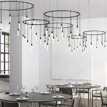 Suspenders LED 3-Bar Offset Ring Multi Light Pendant