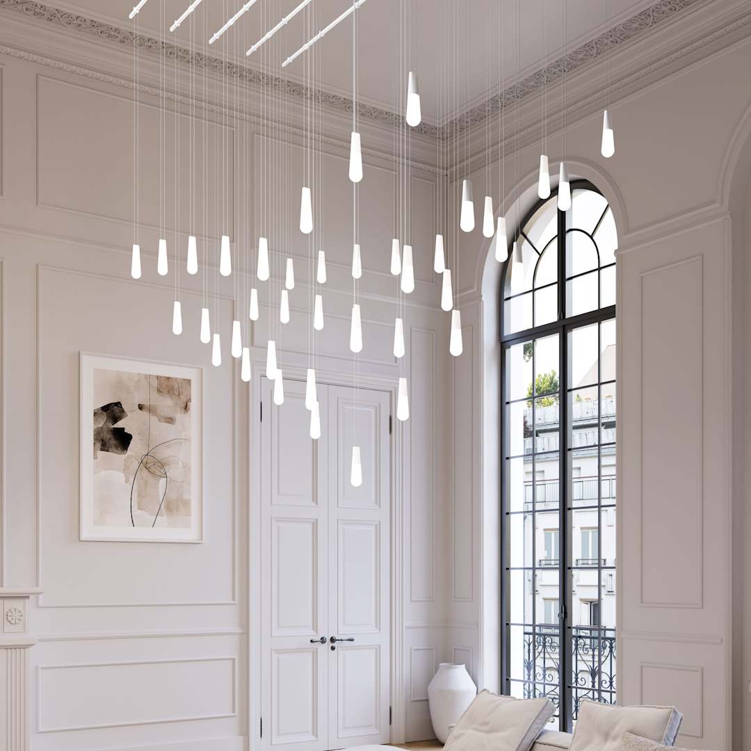 Suspenders 117" Wide LED Abstract Linear Chandelier