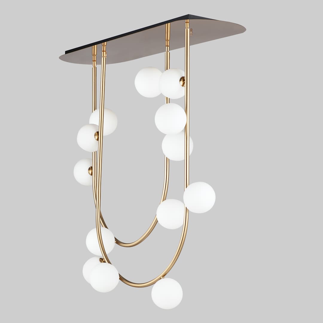 Contour 14 Light 43" Wide LED Semi-Flush Ceiling Fixture by Nina Magon