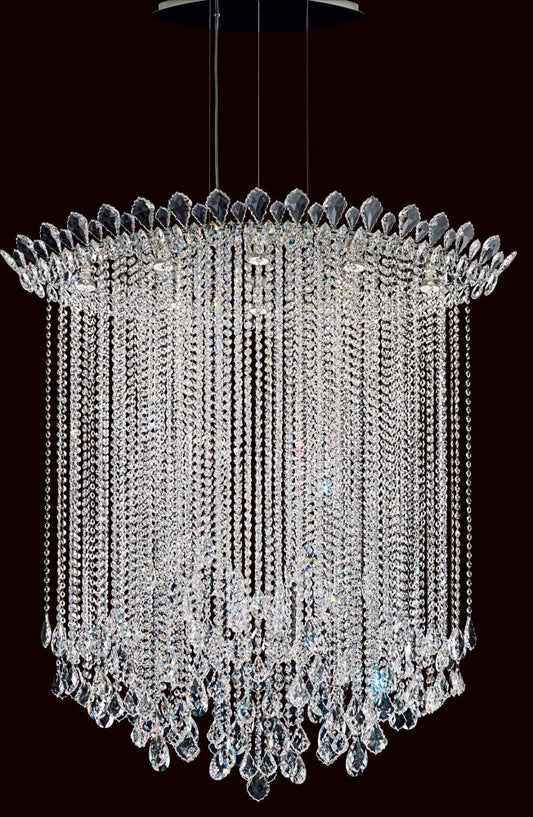 Trilliane Strands Pendant, 8-Light, Polished Stainless Steel, Clear Heritage Crystal, 45"W (TR4813N-401H 1811T2)