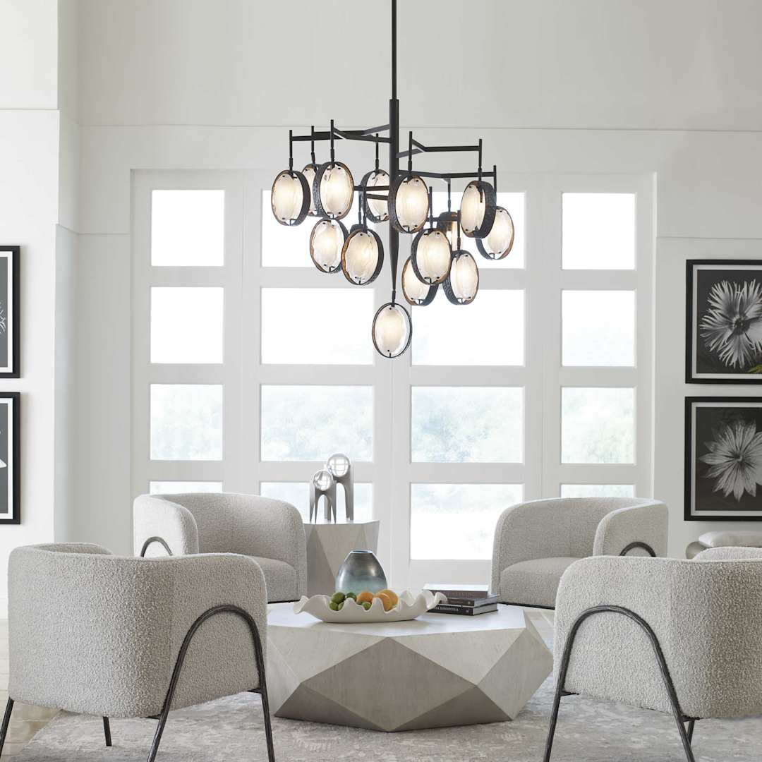 Maxin 36" 15 Light Mid-Century Modern Industrial Large Chandelier