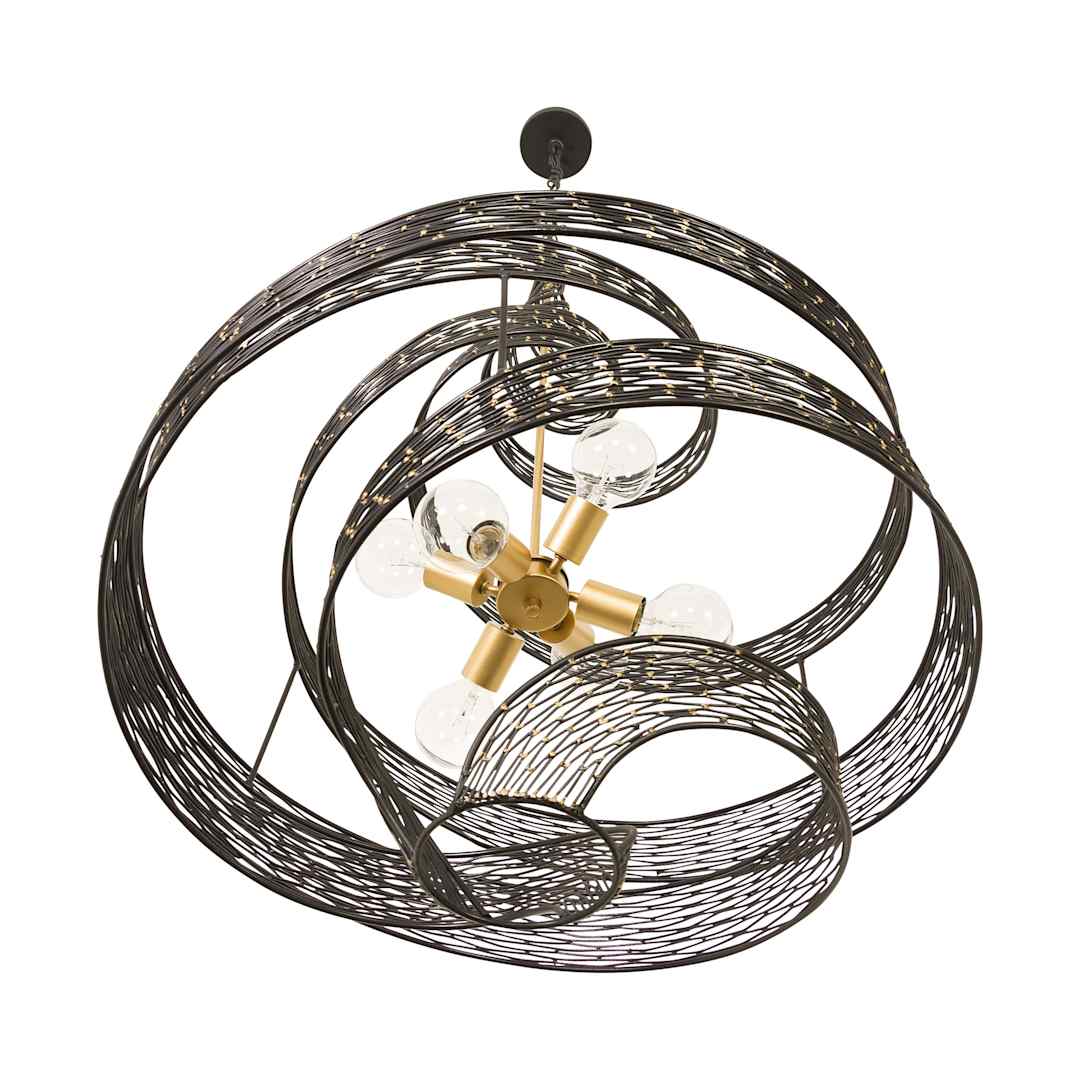 Flow 6 Light 26" Wide Abstract Chandelier