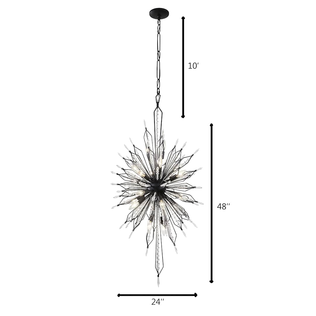 Orbital 20 Light 24" Wide Crystal Sputnik Chandelier