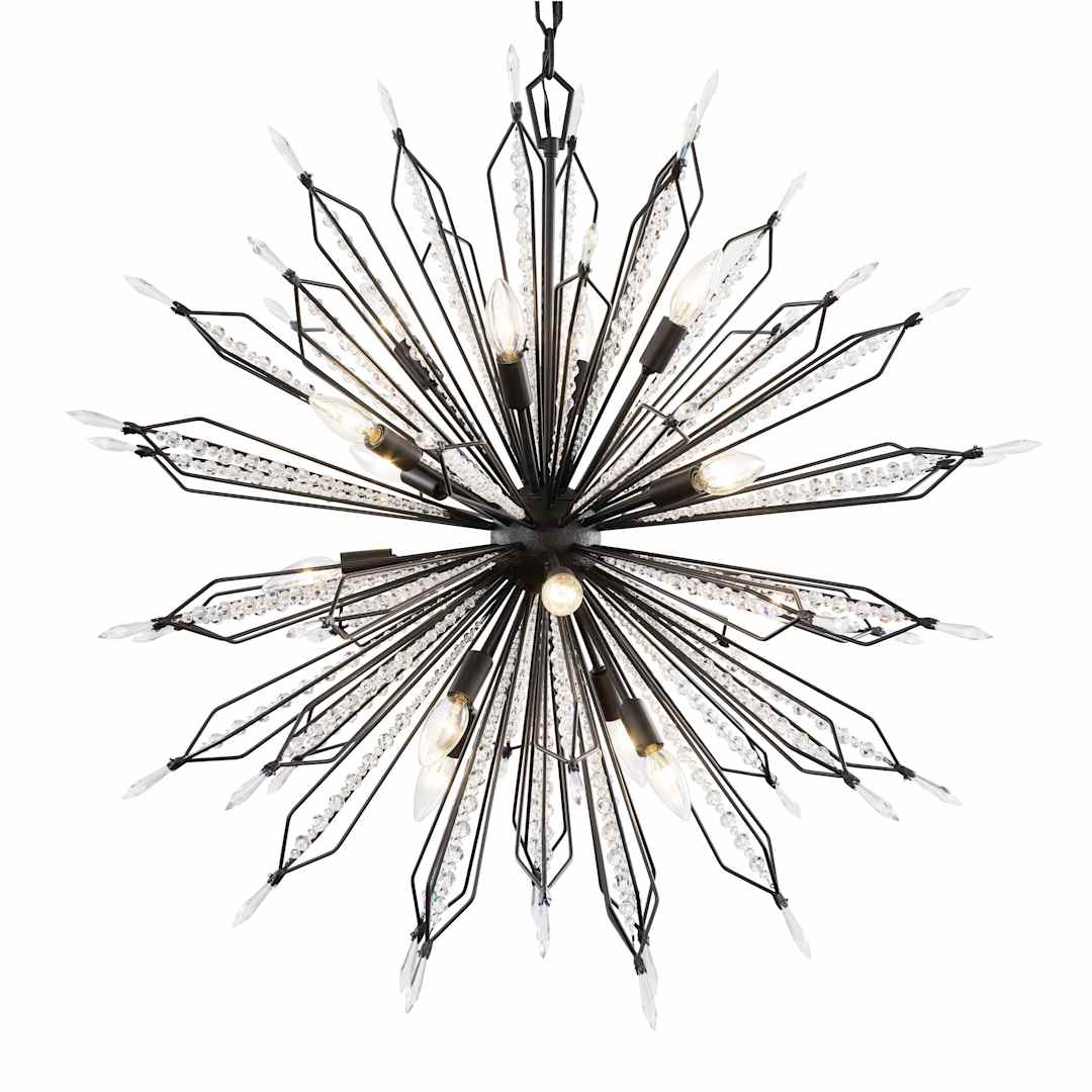 Orbital 16 Light 36" Wide Crystal Sputnik Chandelier