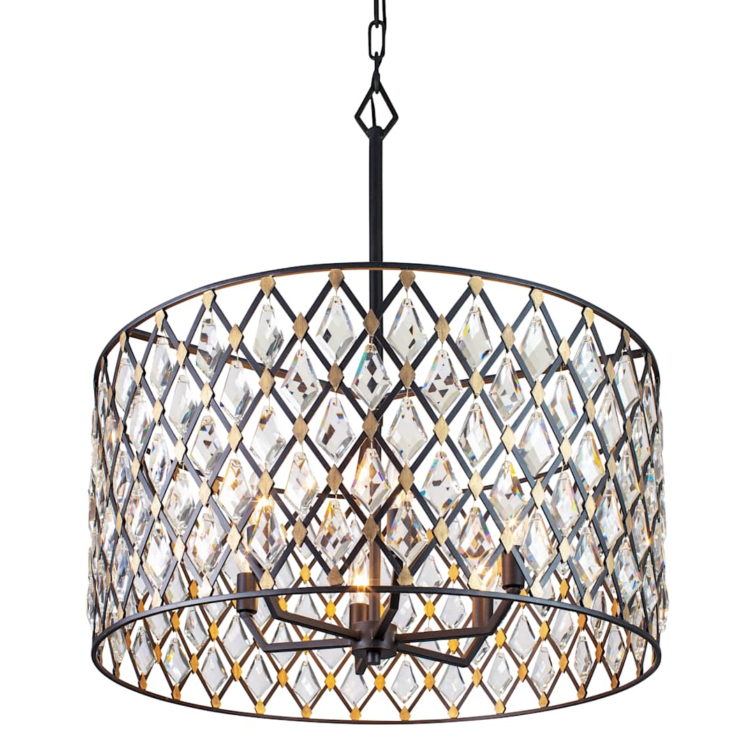 Windsor 6 Light 25" Wide Crystal Drum Chandelier