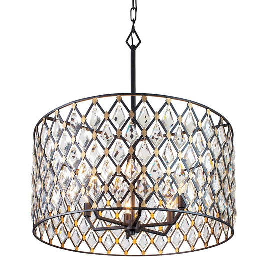 Windsor 6 Light 25" Wide Crystal Drum Chandelier