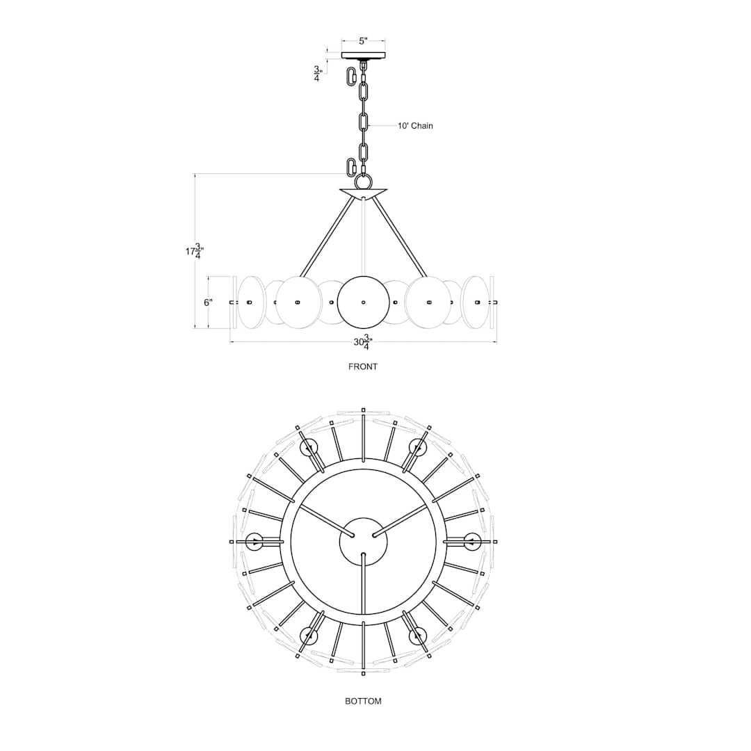Cosmos 6 Light 30" Wide Ring Chandelier