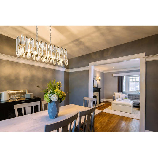 Bova 11 Light 12" Wide Crystal Linear Chandelier