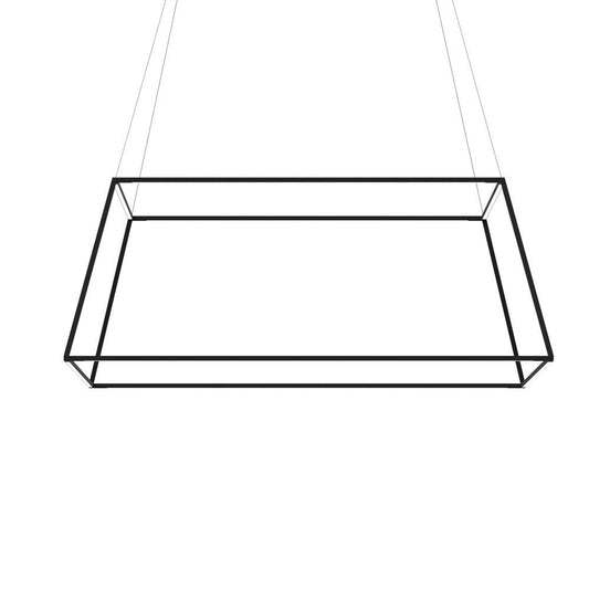 Z-Bar Pendant Rise, Large Square, LED, Matte Black, 50.5"W (ZBP-48-RS-SW-MTB-CNP 407UENT)