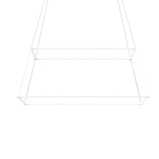 Z-Bar Pendant Rise, Large Square, LED, Matte White, 50.5"W (ZBP-48-RS-SW-MWT-CNP 407UENU)