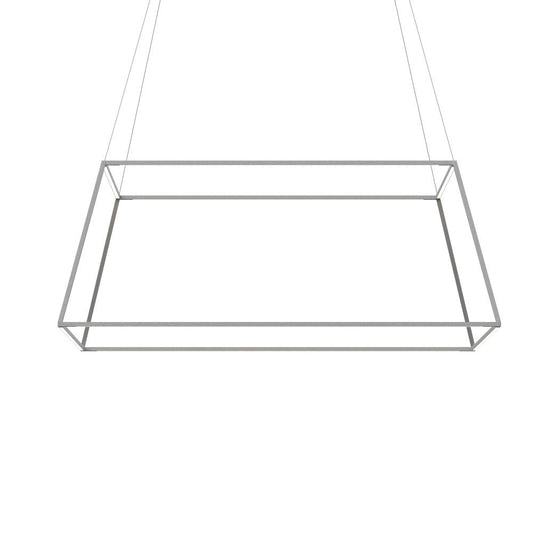 Z-Bar Pendant Rise, Large Square, LED, Silver, 50.5"W (ZBP-48-RS-SW-SIL-CNP 407UENV)