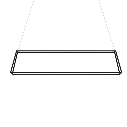 Z-Bar Pendant Rise, Large Rectangle, LED, Matte Black, 56.25"W (ZBP-54-RR-SW-MTB-CNP 407UFK3)